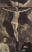 El Greco Christ on the Cross Adored by Two Donors (mk05) USA oil painting artist